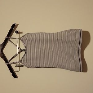 Lululemon Power Y Tank size 4 black and white stripe